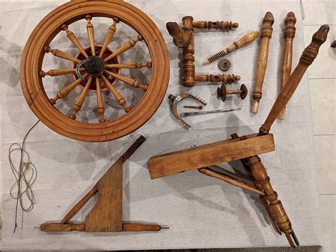 Apply oil if necessary, but make sure the flyer is spinning freely from the bobbin. . Antique spinning wheel replacement parts